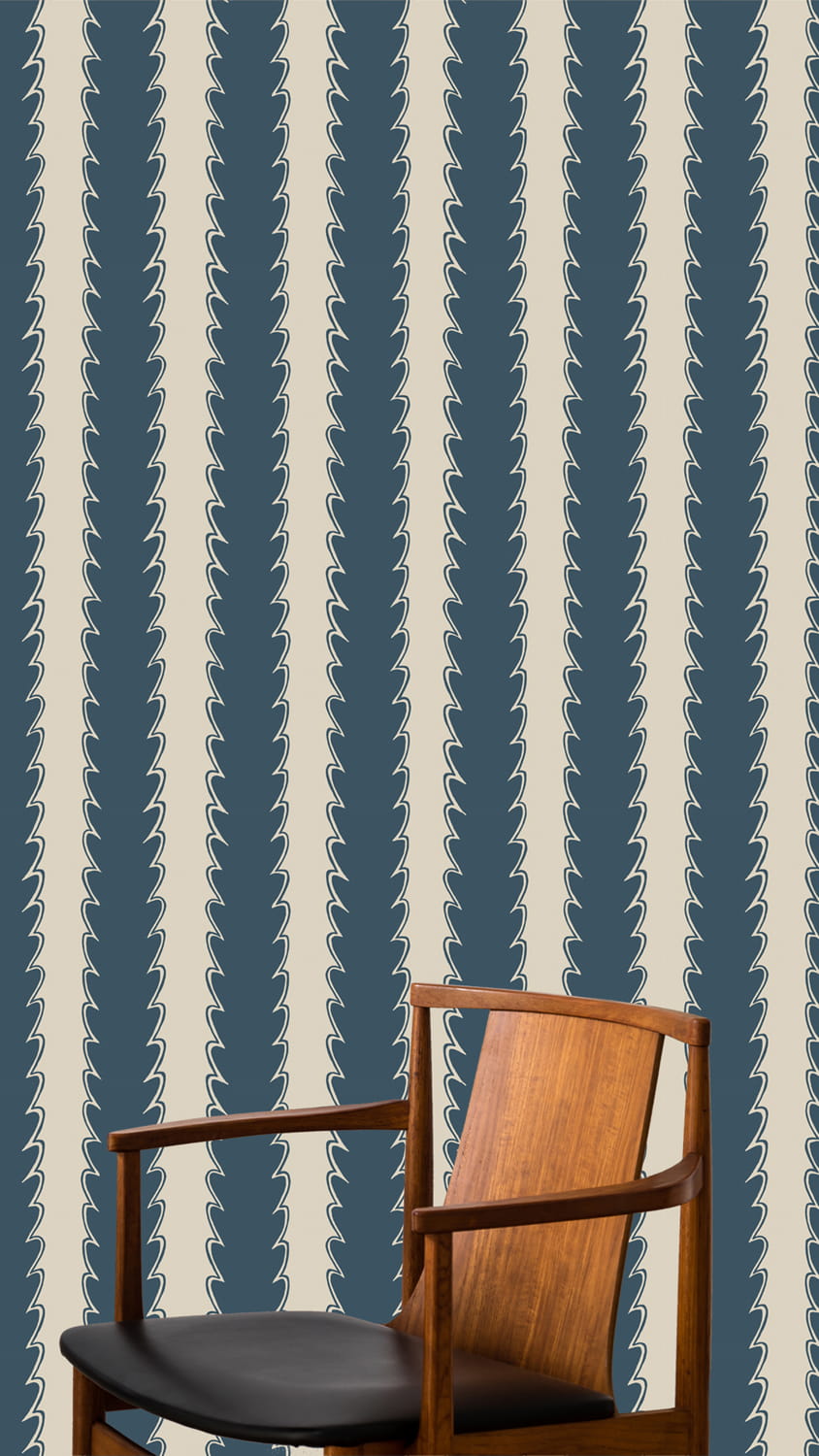 Tapete Scallop Stripe - Beakster Blue/ Edge Sand