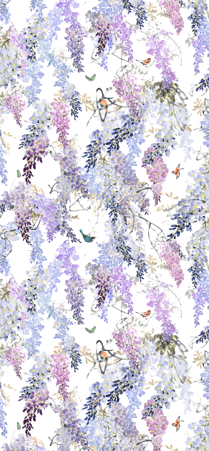 Tapete Wisteria Falls - Lilac