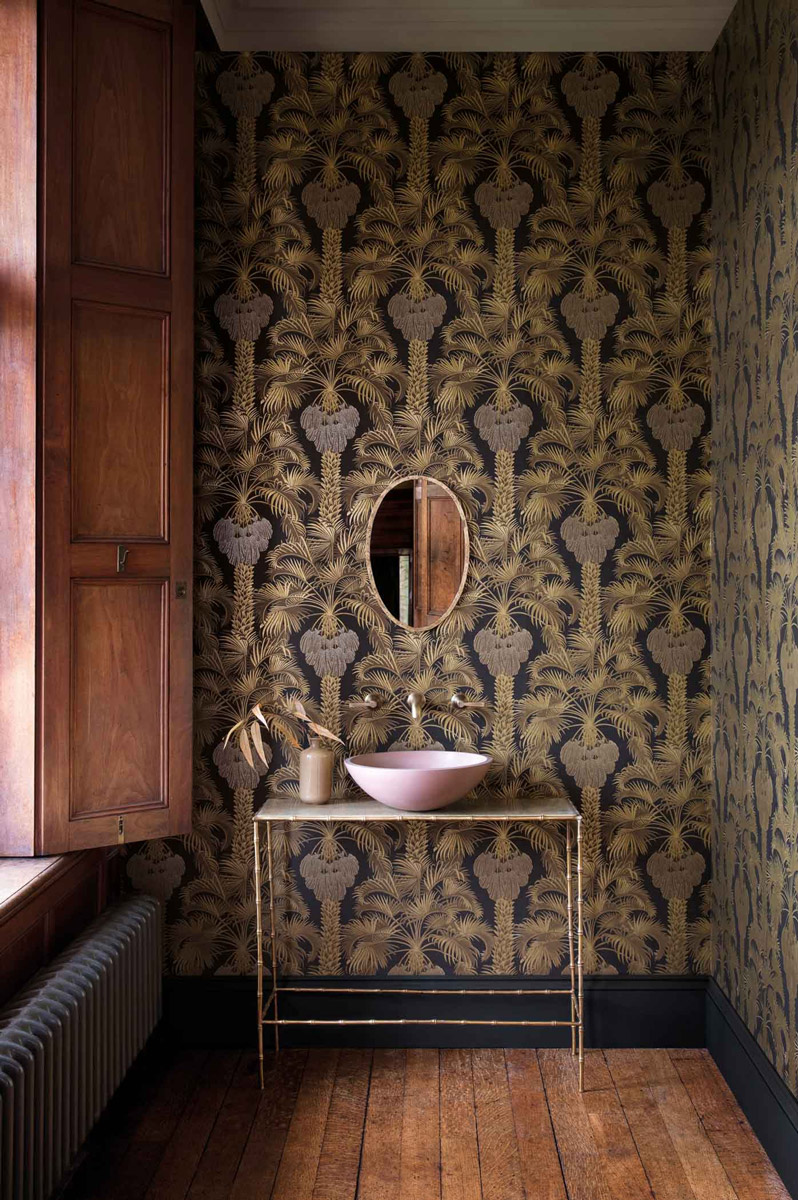 Tapete Hollywood Palm - Charcoal/ Gold