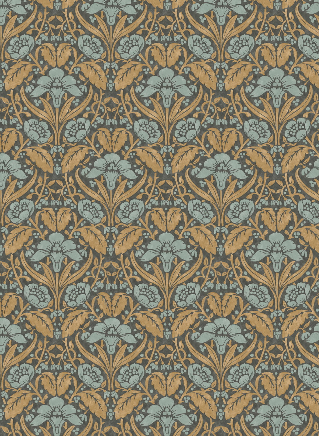 Tapete Iris Meadow - Aqua/ Ochre
