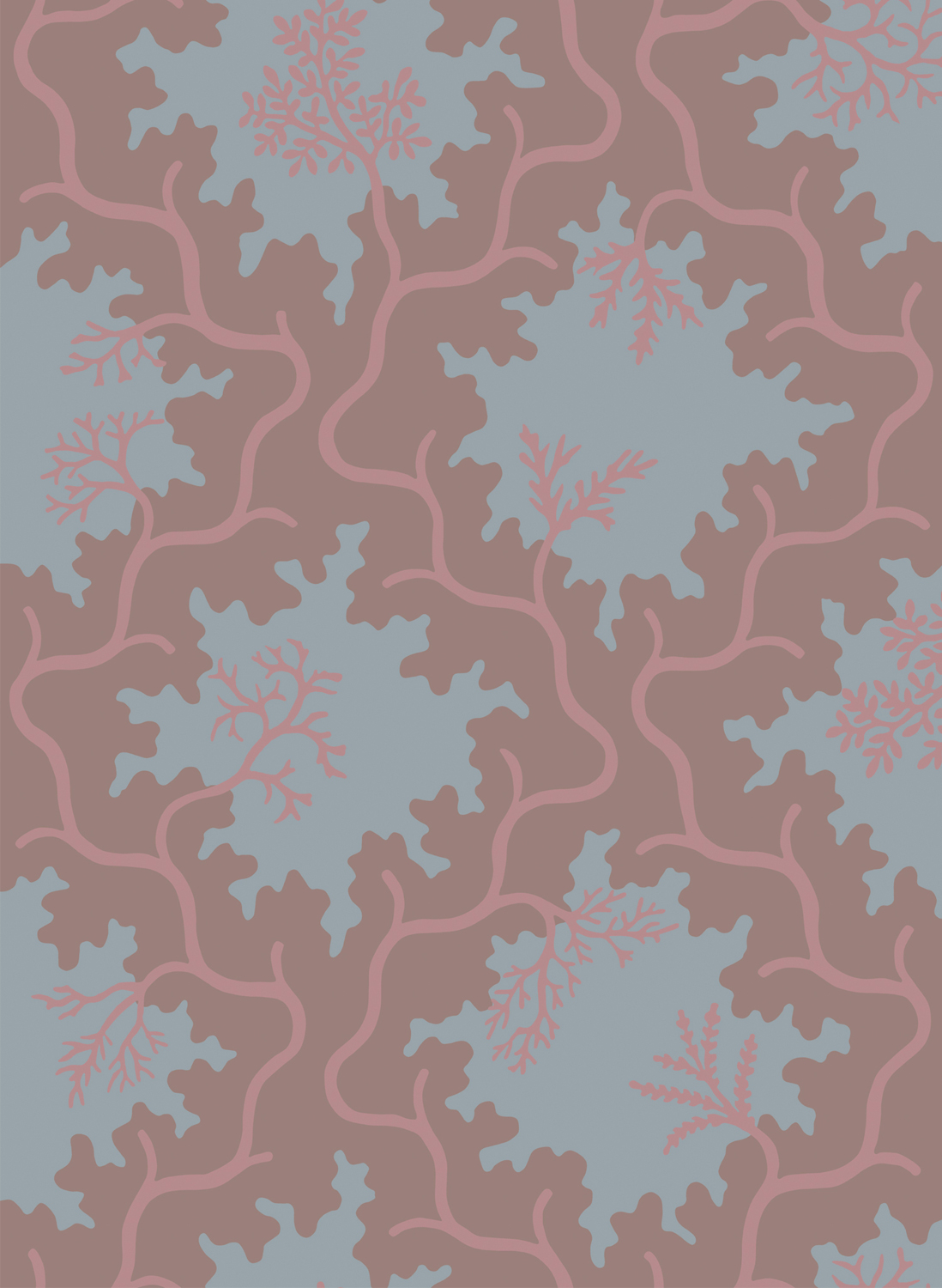 Tapete Moss Trellis - Steel and Rose
